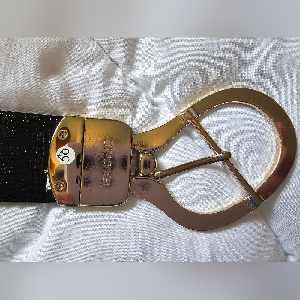 Chicos Leopard Print Reversible Belt with Gold Buckle NWOT O/S - Picture 7 of 9